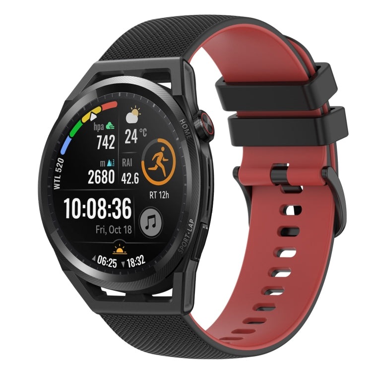 For Huawei Watch GT Runner 22mm Checkered Two-Color Silicone Watch Band