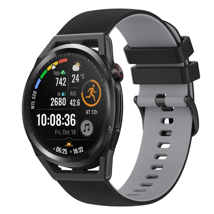 For Huawei Watch GT Runner 22mm Checkered Two-Color Silicone Watch Band