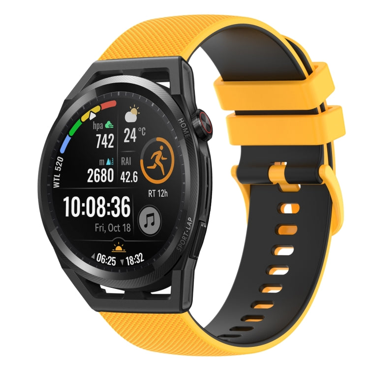 For Huawei Watch GT Runner 22mm Checkered Two-Color Silicone Watch Band