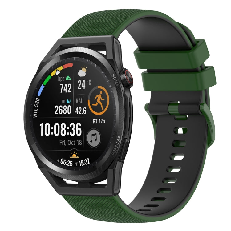 For Huawei Watch GT Runner 22mm Checkered Two-Color Silicone Watch Band