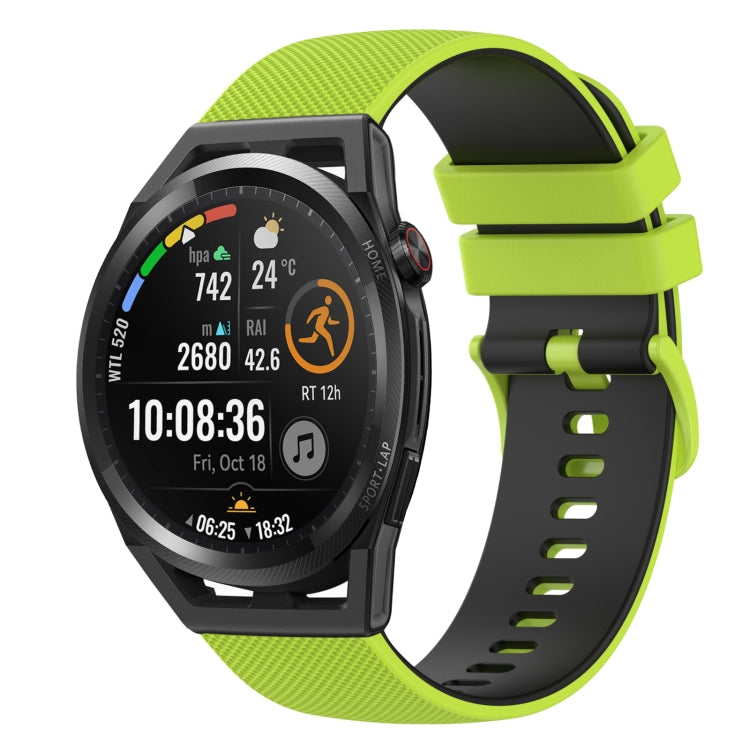 For Huawei Watch GT Runner 22mm Checkered Two-Color Silicone Watch Band