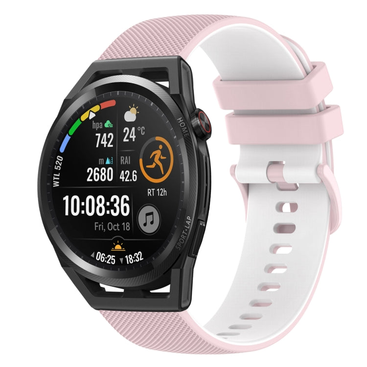 For Huawei Watch GT Runner 22mm Checkered Two-Color Silicone Watch Band
