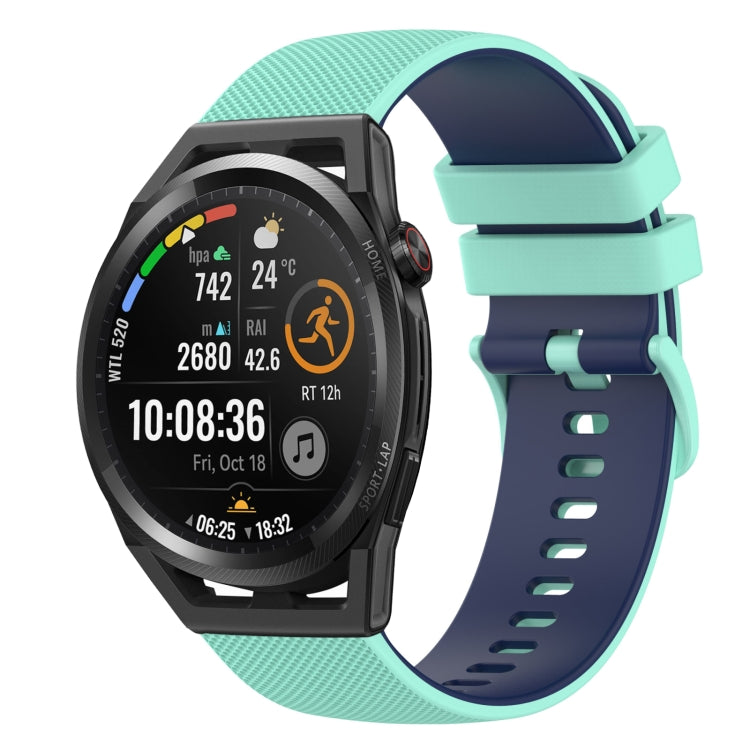 For Huawei Watch GT Runner 22mm Checkered Two-Color Silicone Watch Band