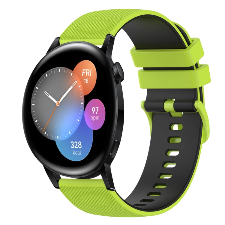 For Huawei Watch 3 22mm Checkered Two-Color Silicone Watch Band