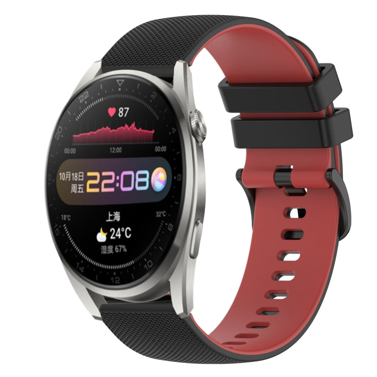 For Huawei Watch 3 Pro 22mm Checkered Two-Color Silicone Watch Band