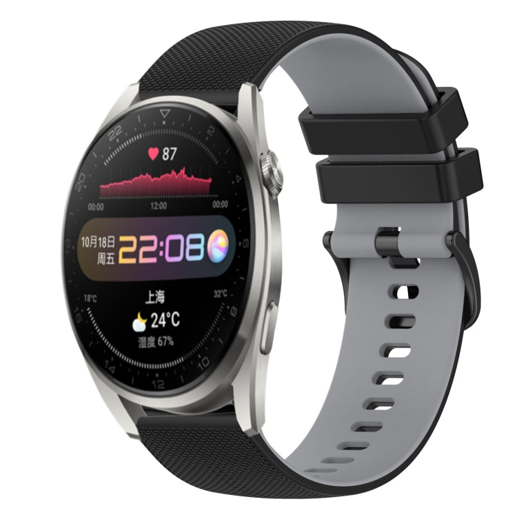 For Huawei Watch 3 Pro 22mm Checkered Two-Color Silicone Watch Band