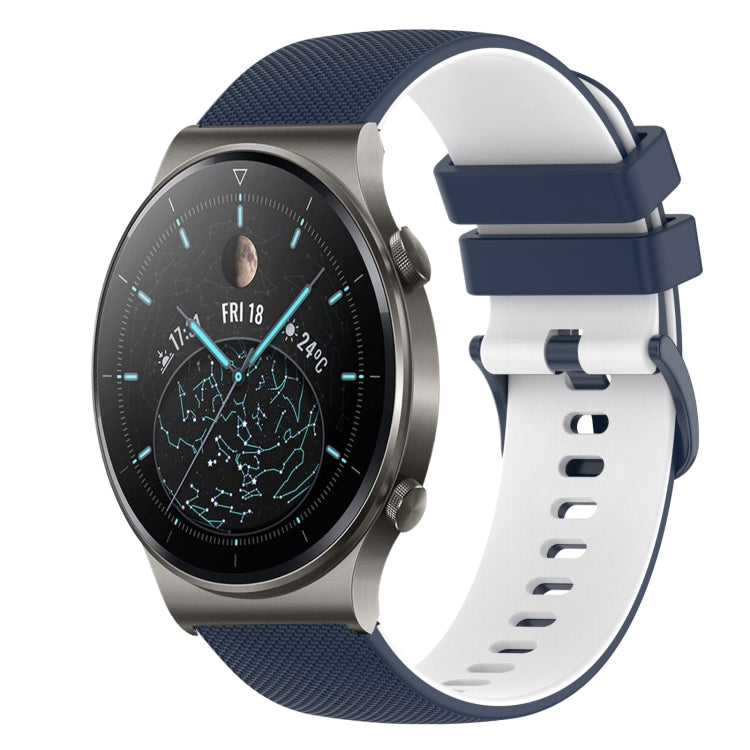 For Huawei GT2 Pro 22mm Checkered Two-Color Silicone Watch Band