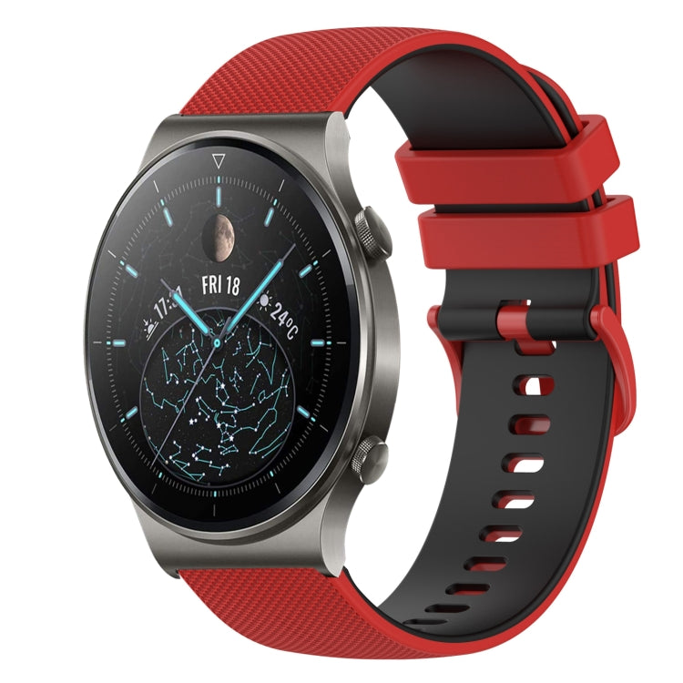 For Huawei GT2 Pro 22mm Checkered Two-Color Silicone Watch Band