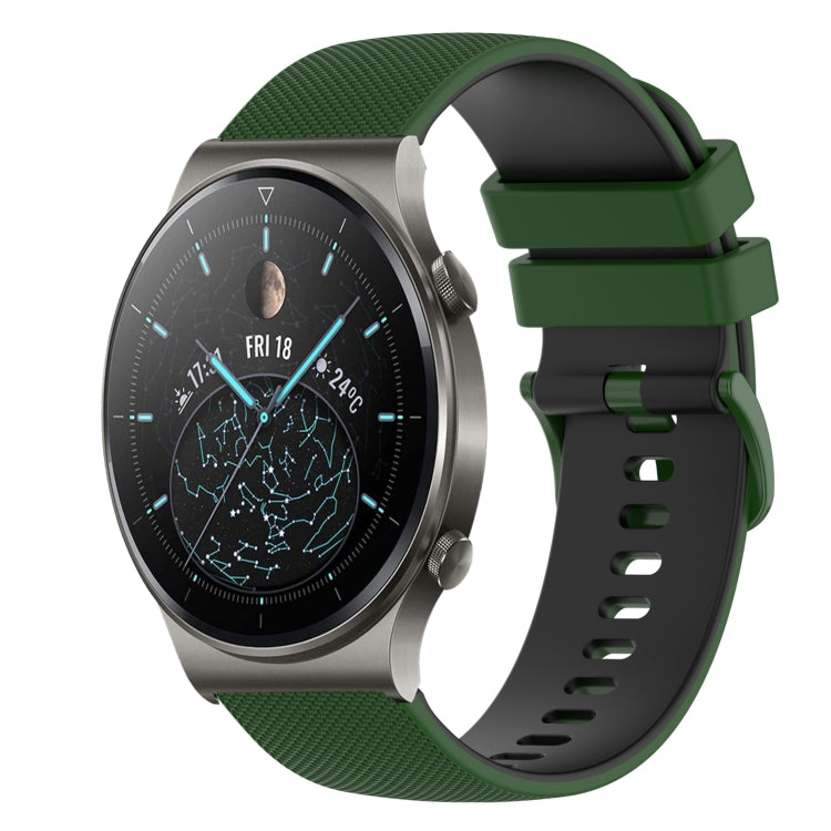 For Huawei GT2 Pro 22mm Checkered Two-Color Silicone Watch Band