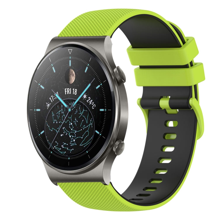 For Huawei GT2 Pro 22mm Checkered Two-Color Silicone Watch Band