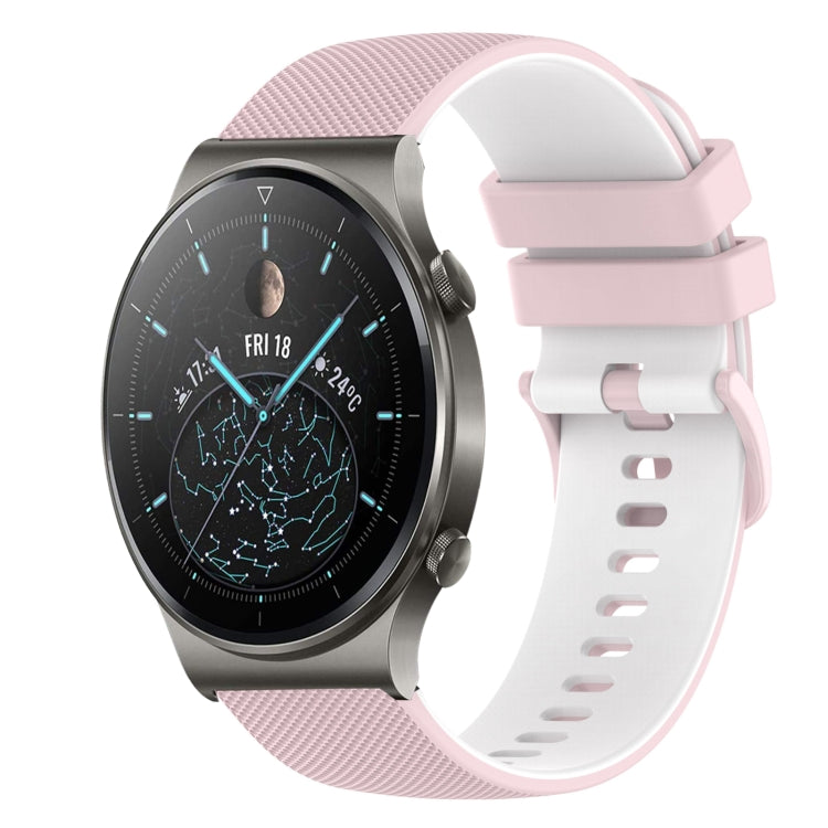 For Huawei GT2 Pro 22mm Checkered Two-Color Silicone Watch Band