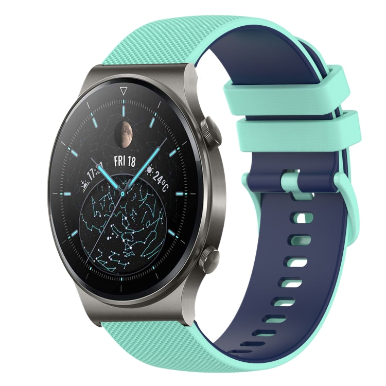 For Huawei GT2 Pro 22mm Checkered Two-Color Silicone Watch Band