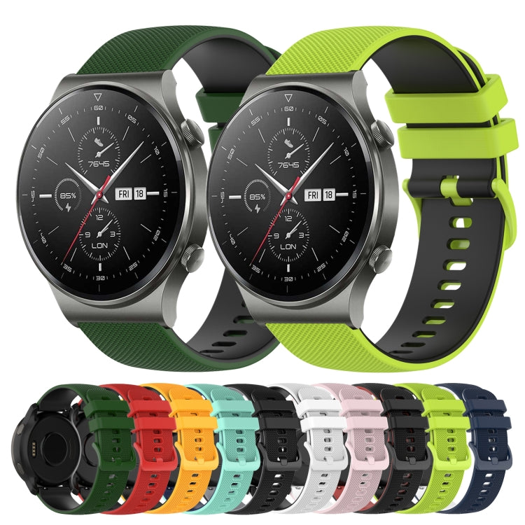 For Huawei GT2 Pro 22mm Checkered Two-Color Silicone Watch Band