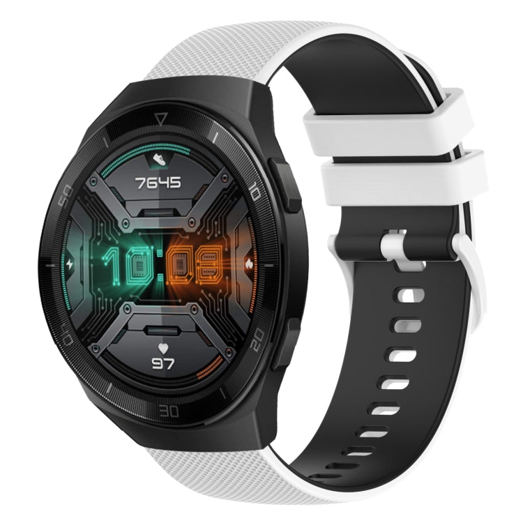For Huawei Watch GT 2E 22mm Checkered Two-Color Silicone Watch Band
