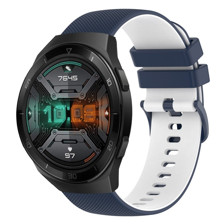 For Huawei Watch GT 2E 22mm Checkered Two-Color Silicone Watch Band