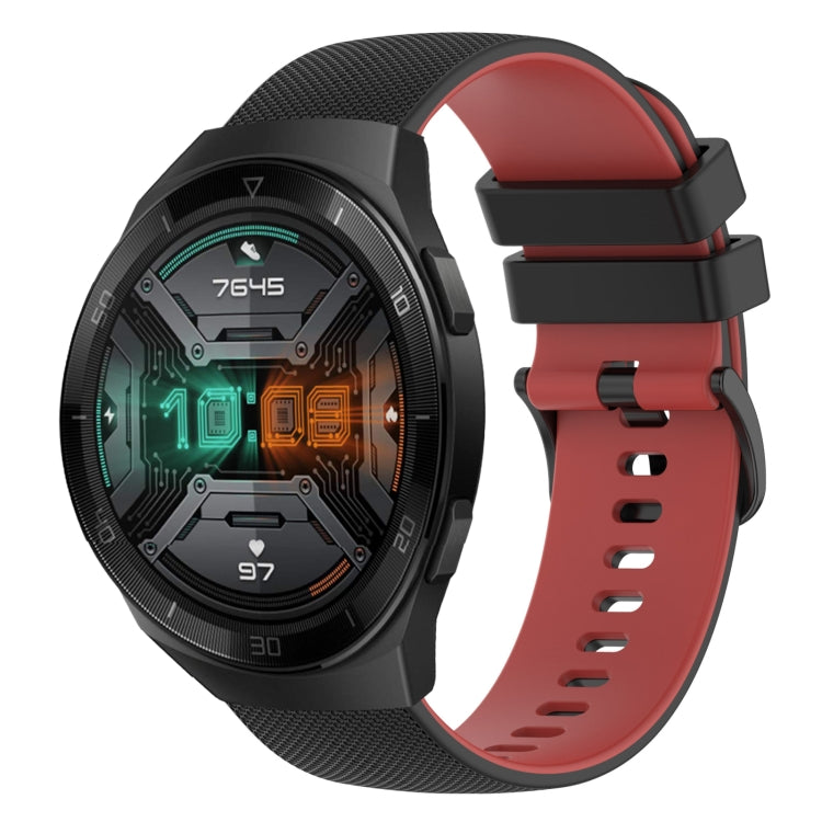 For Huawei Watch GT 2E 22mm Checkered Two-Color Silicone Watch Band