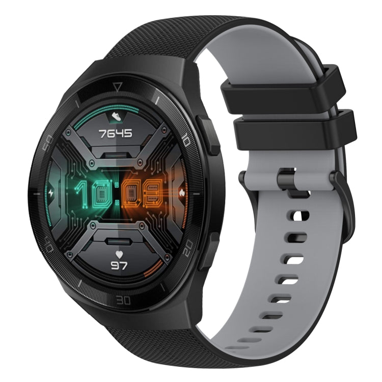 For Huawei Watch GT 2E 22mm Checkered Two-Color Silicone Watch Band