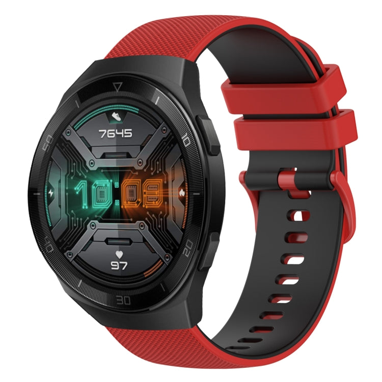 For Huawei Watch GT 2E 22mm Checkered Two-Color Silicone Watch Band