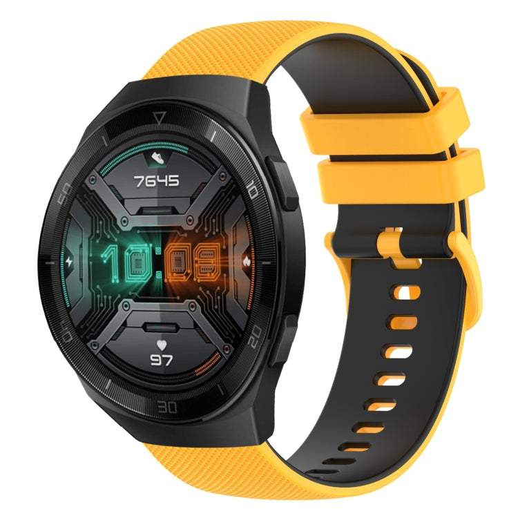 For Huawei Watch GT 2E 22mm Checkered Two-Color Silicone Watch Band