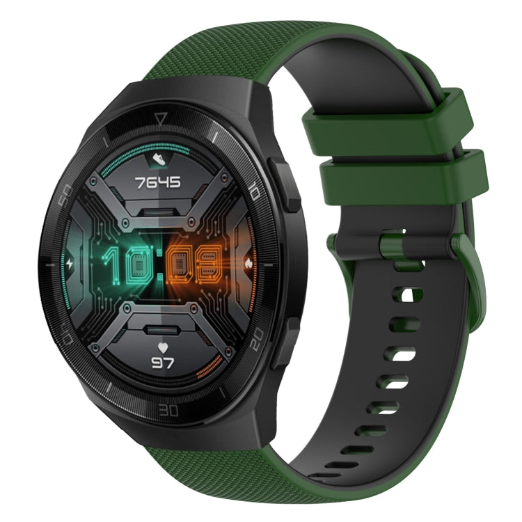 For Huawei Watch GT 2E 22mm Checkered Two-Color Silicone Watch Band