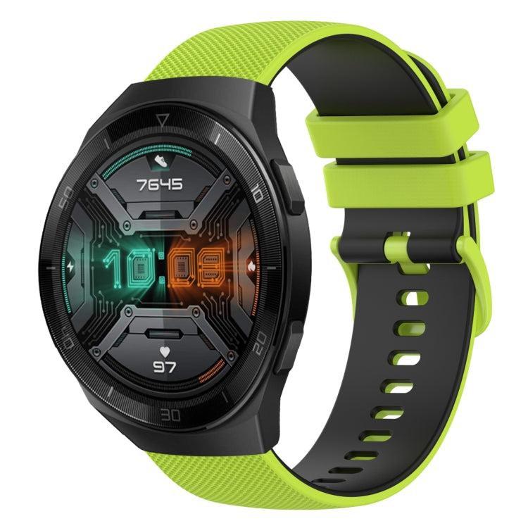 For Huawei Watch GT 2E 22mm Checkered Two-Color Silicone Watch Band
