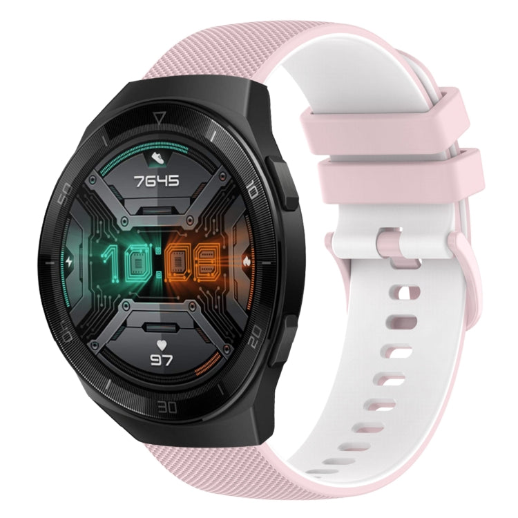 For Huawei Watch GT 2E 22mm Checkered Two-Color Silicone Watch Band