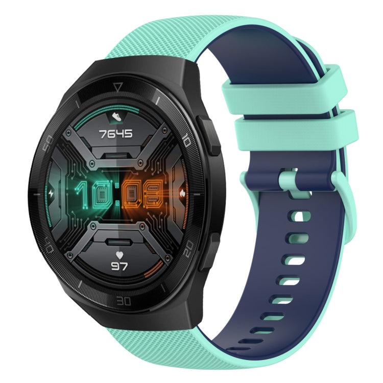 For Huawei Watch GT 2E 22mm Checkered Two-Color Silicone Watch Band