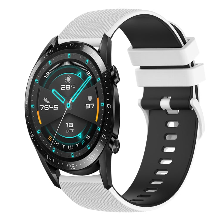 For Huawei GT2 46mm 22mm Checkered Two-Color Silicone Watch Band