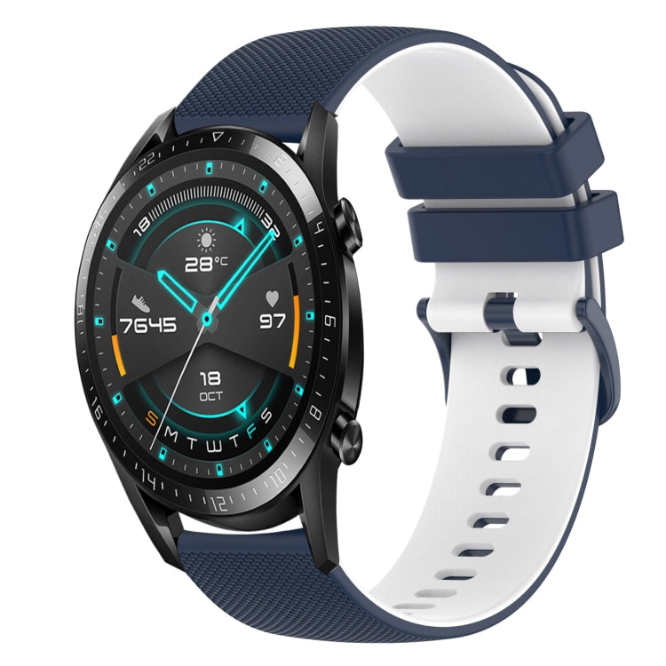 For Huawei GT2 46mm 22mm Checkered Two-Color Silicone Watch Band