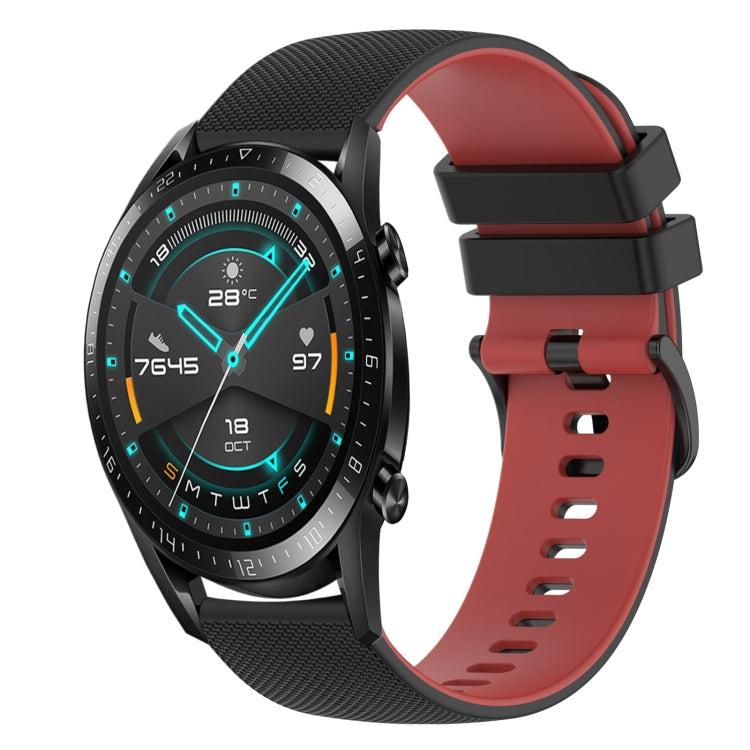 For Huawei GT2 46mm 22mm Checkered Two-Color Silicone Watch Band