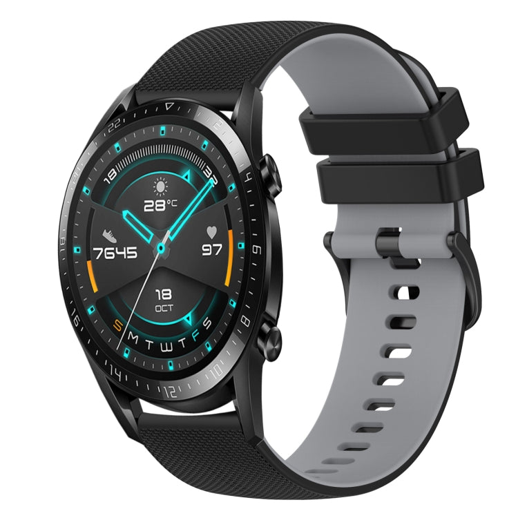 For Huawei GT2 46mm 22mm Checkered Two-Color Silicone Watch Band