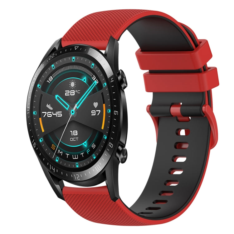 For Huawei GT2 46mm 22mm Checkered Two-Color Silicone Watch Band
