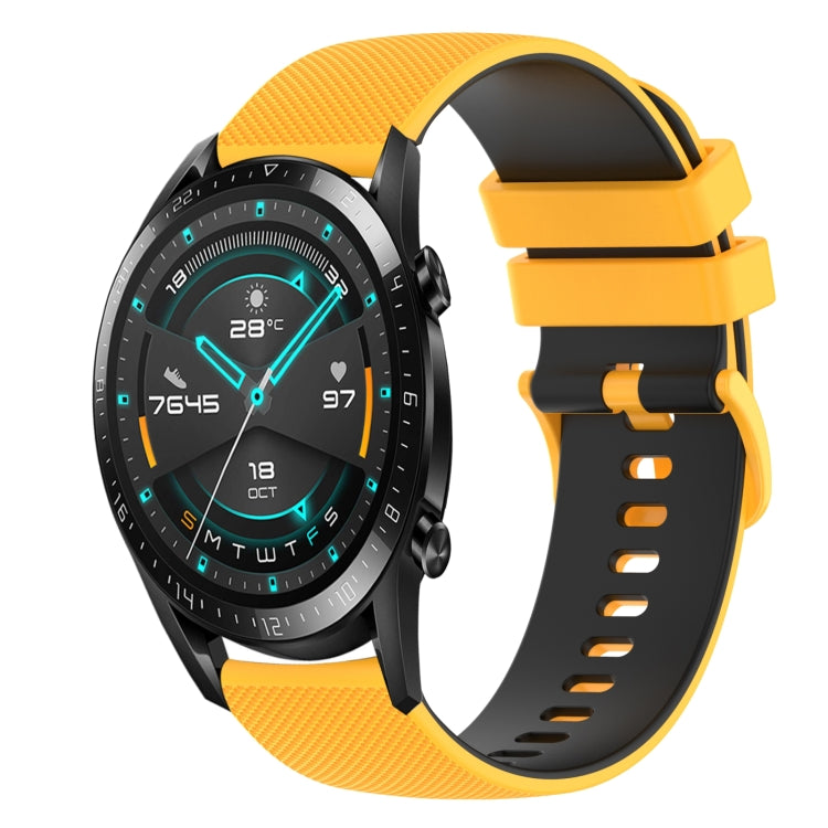 For Huawei GT2 46mm 22mm Checkered Two-Color Silicone Watch Band