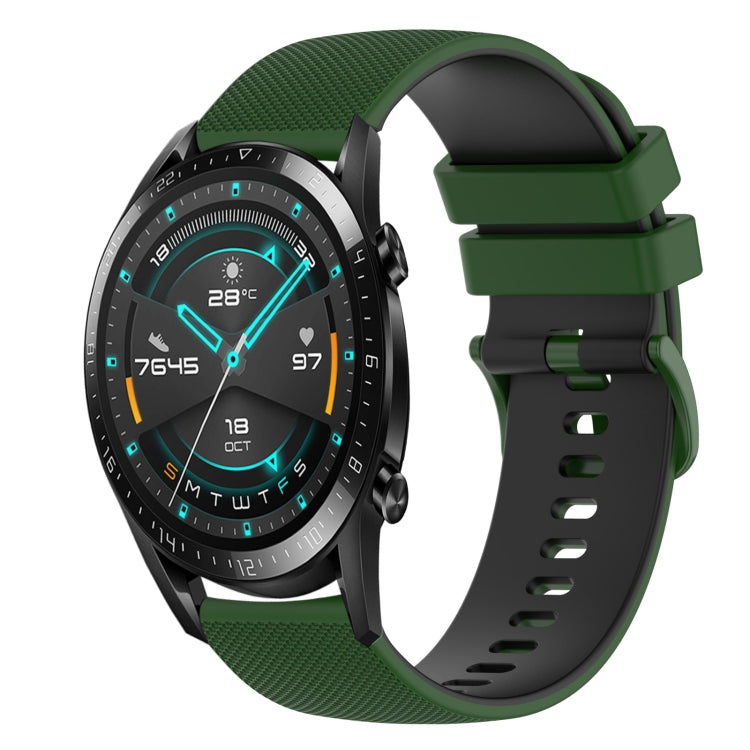 For Huawei GT2 46mm 22mm Checkered Two-Color Silicone Watch Band