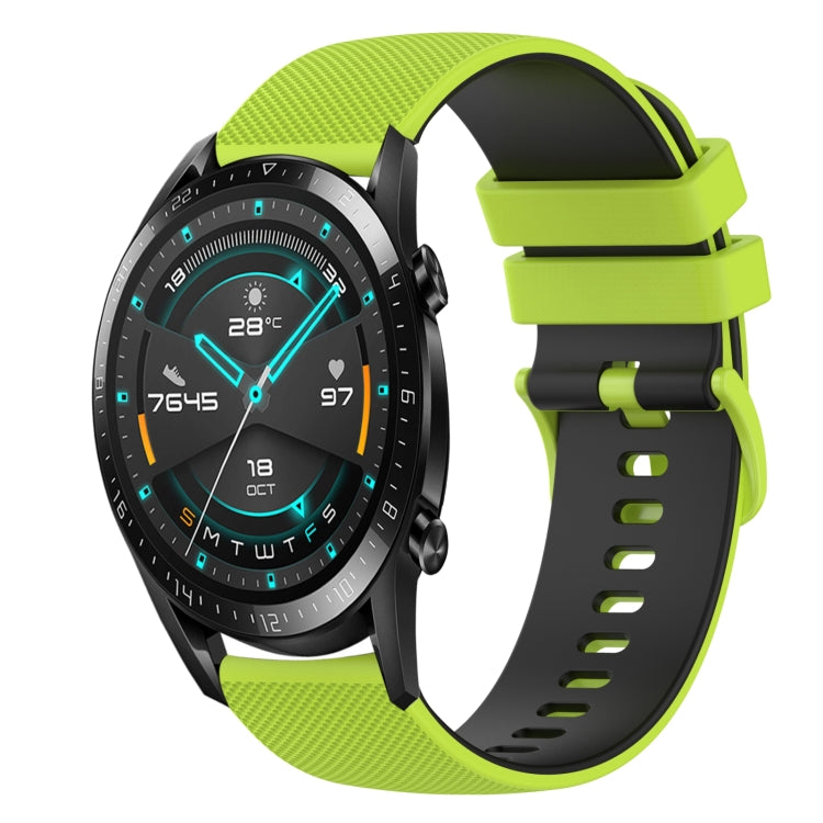 For Huawei GT2 46mm 22mm Checkered Two-Color Silicone Watch Band