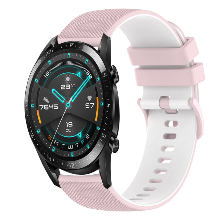 For Huawei GT2 46mm 22mm Checkered Two-Color Silicone Watch Band