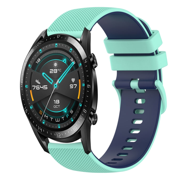 For Huawei GT2 46mm 22mm Checkered Two-Color Silicone Watch Band