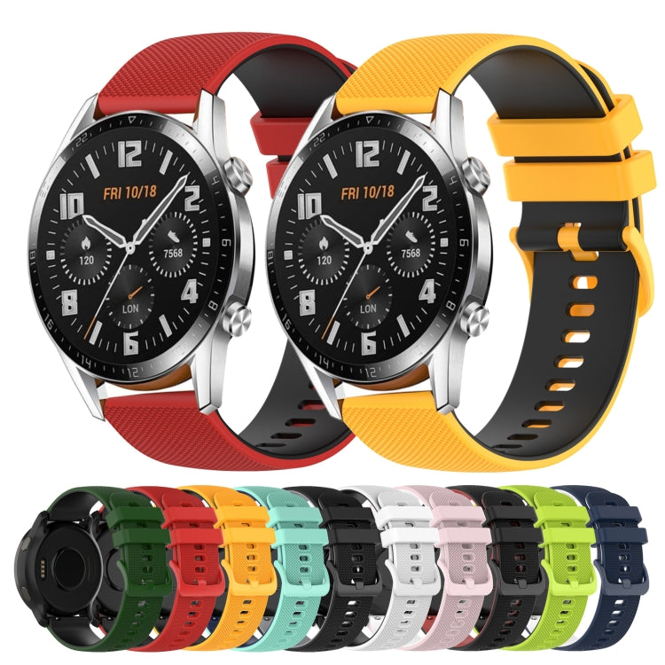 For Huawei GT2 46mm 22mm Checkered Two-Color Silicone Watch Band