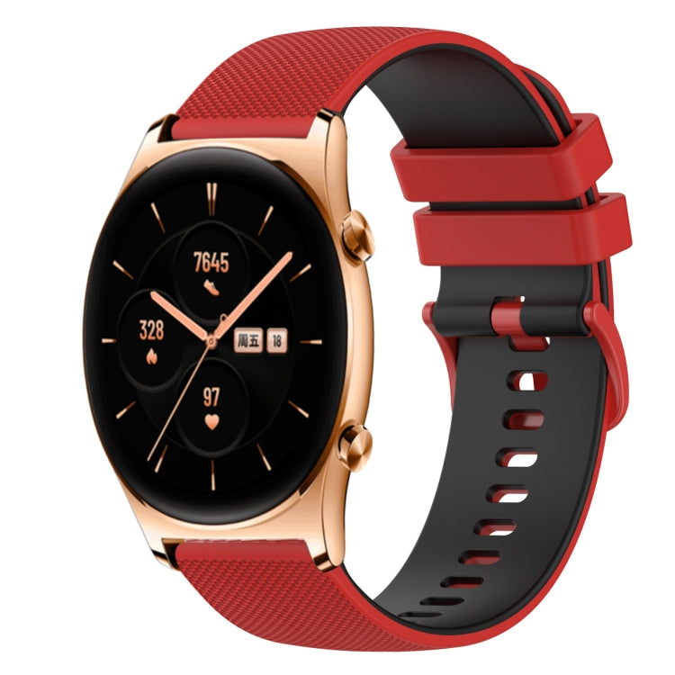 For Honor Watch GS 3 22mm Checkered Two-Color Silicone Watch Band