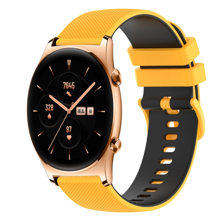 For Honor Watch GS 3 22mm Checkered Two-Color Silicone Watch Band
