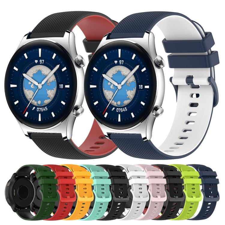 For Honor Watch GS 3 22mm Checkered Two-Color Silicone Watch Band