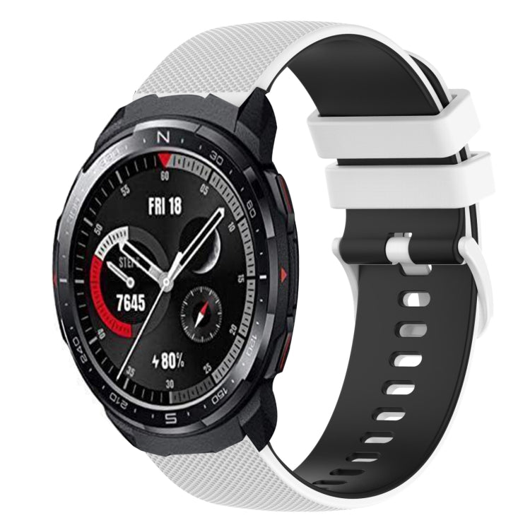 For Honor Watch GS Pro 22mm Checkered Two-Color Silicone Watch Band
