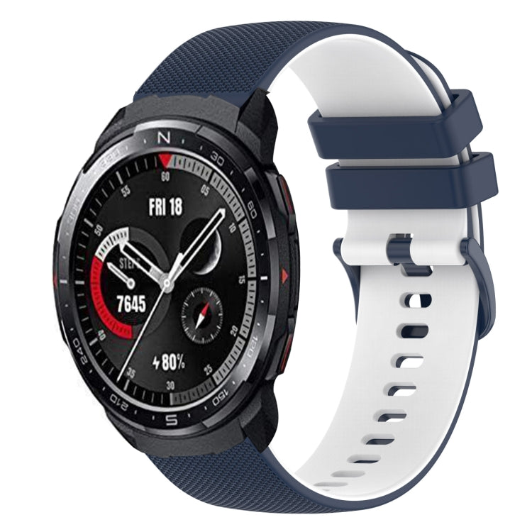 For Honor Watch GS Pro 22mm Checkered Two-Color Silicone Watch Band