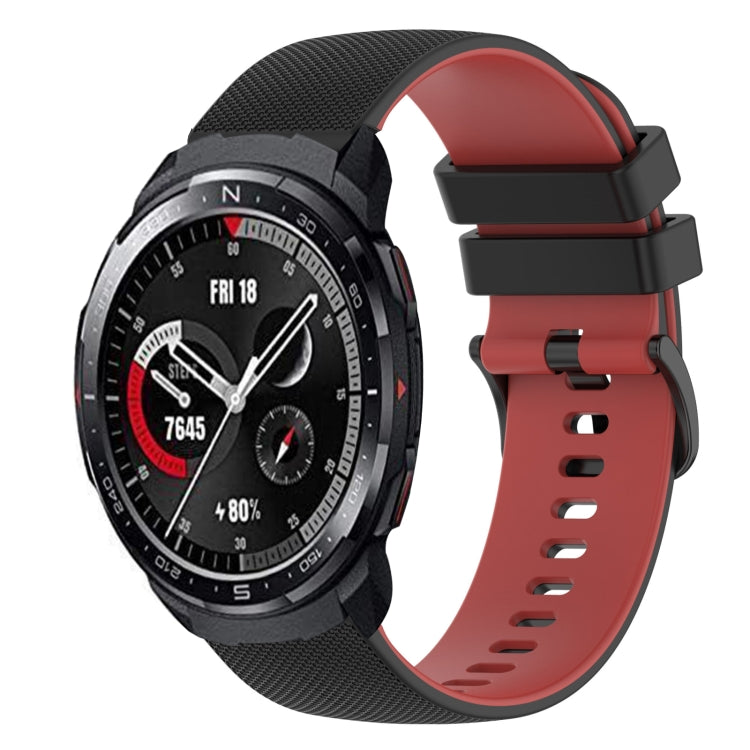 For Honor Watch GS Pro 22mm Checkered Two-Color Silicone Watch Band