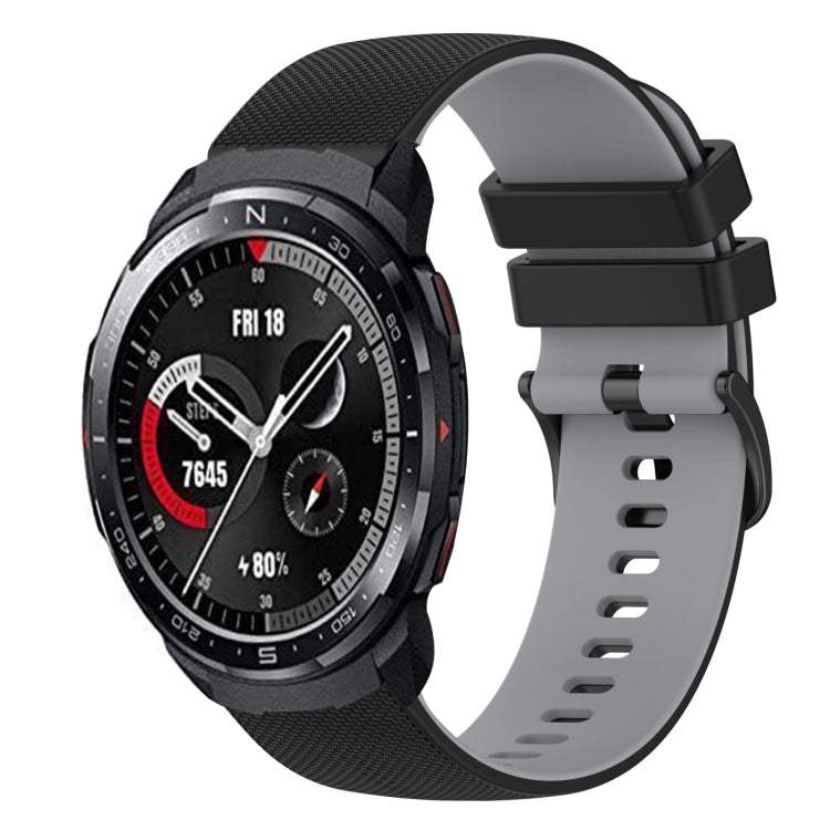 For Honor Watch GS Pro 22mm Checkered Two-Color Silicone Watch Band