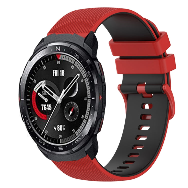 For Honor Watch GS Pro 22mm Checkered Two-Color Silicone Watch Band