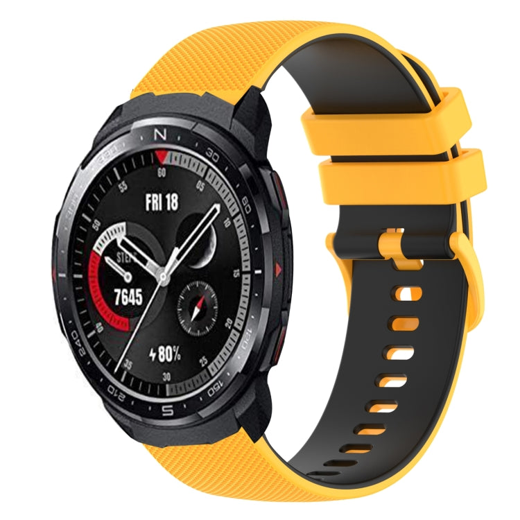 For Honor Watch GS Pro 22mm Checkered Two-Color Silicone Watch Band
