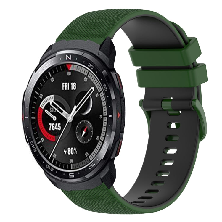 For Honor Watch GS Pro 22mm Checkered Two-Color Silicone Watch Band