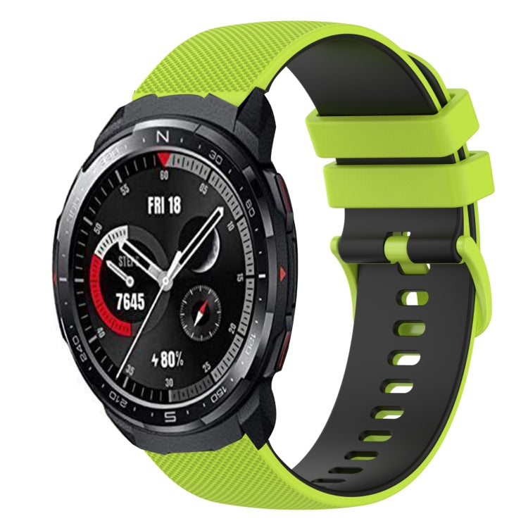 For Honor Watch GS Pro 22mm Checkered Two-Color Silicone Watch Band