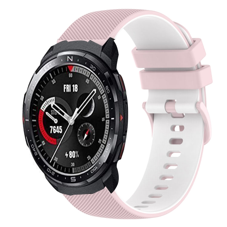 For Honor Watch GS Pro 22mm Checkered Two-Color Silicone Watch Band